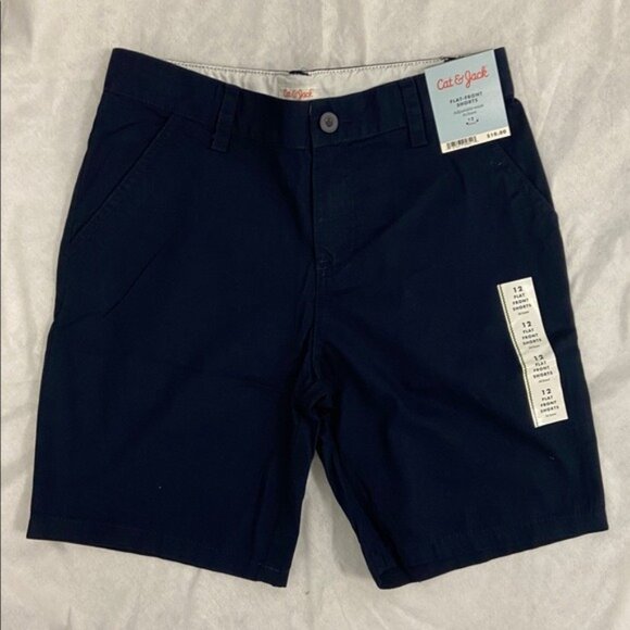 Cat & Jack Boys Shorts Lot Size 12 NWT Flat Front Navy Orange Blue - Picture 7 of 9